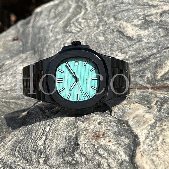 Black and Ice Blue Nautilus want to be Watch with nh35 movement 5711R